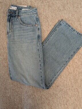 High-Rise Straight Leg Women Jeans in Light Blue